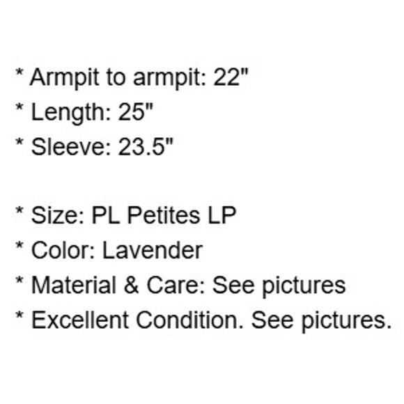 Coldwater Creek Top Petite LP PL Lavender No Iron Cotton Blouse Epaulette Preppy - Picture 4 of 13